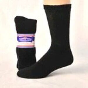 3 pr. Diabetic Crew Socks 13-15 BLACK Physicians Choice